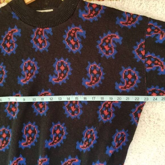 Vintage SWAK Paisley Sweater M - Picture 4 of 7